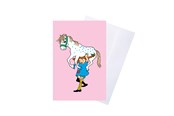 Materiały hobbystyczne - Pippi Langstrømpe Pippi - Greeting Card w. Envelope - Blue - 8617