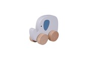Zabawki dla niemowląt - Barbo Baby Wooden Animals On Wheels - Elephant - 6086