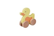 Zabawki dla niemowląt - Barbo Baby Wooden Animals On Wheels - Duck - 6087