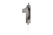 Zabawki - Globos Cake Candle 6cm Metallic Black no. 1 - 1061