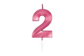 Zabawki - Globos Cake Candle 6cm Metallic Light Pink no. 2 - 1042
