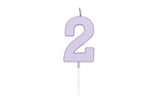 Zabawki - Globos Cake candle 4.5cm Pastel Lilac no. 2 - 1212