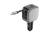 Telefon - Adapter i Ladowarka - CUKTECH CC903P 100W Car Charger with Display and 70cm Retractable USB-C Cable - Grey - CC903P