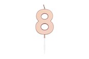 Zabawki - Globos Cake Candle 4.5cm Metallic Rose Gold no. 8 - 1098