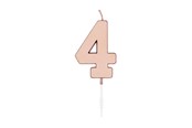 Zabawki - Globos Cake Candle 4.5cm Metallic Rose Gold no. 4 - 1094