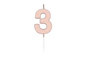 Zabawki - Globos Cake Candle 4.5cm Metallic Rose Gold no. 3 - 1093