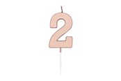 Zabawki - Globos Cake Candle 4.5cm Metallic Rose Gold no. 2 - 1092