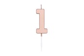 Zabawki - Globos Cake Candle 4.5cm Metallic Rose Gold no. 1 - 1091