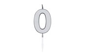 Zabawki - Globos Cake Candle 4.5cm Metallic Silver no. 0 - 1080