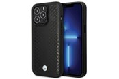 Telefon - Pokrowiec i etui - BMW Leather Diamond Pattern Case for iPhone 14 Pro - Black - 3666339066543