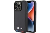 Telefon - Pokrowiec i etui - BMW BMHCP15L22PTDK iPhone 15 Pro 6.1 black/black Leather Stamp Tricolor - 3666339143367