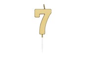 Zabawki - Globos Cake candle 4.5cm Metallic Gold no. 7 - 1077