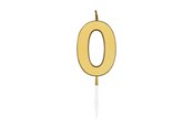 Zabawki - Globos Cake Candle 4.5cm Metallic Gold no. 0 - 1070
