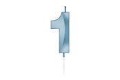 Zabawki - Globos Cake Candle 6cm Metallic Light Blue no. 1 - 1051