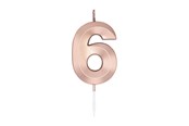 Zabawki - Globos Cake Candle 6cm Metallic Rose Gold no. 6 - 1036