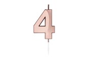 Zabawki - Globos Cake Candle 6cm Metallic Rose Gold no. 4 - 1034