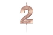 Zabawki - Globos Cake Candle 6cm Metallic Rose Gold no. 2 - 1032