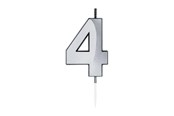 Zabawki - Globos Cake Candle 6cm Metallic Silver no.4 - 1024