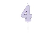 Zabawki - Globos Cake candle 4.5cm Pastel Lilac no. 4 - 1214