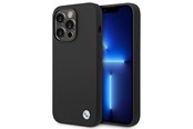 Telefon - Pokrowiec i etui - BMW Silicone Metal Logo Case for iPhone 14 Pro - Black - 3666339090449