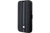 Telefon - Pokrowiec i etui - BMW BMBKP14L22RVSK iPhone 14 Pro 6.1" black/black bookcase Leather Stamp Blue Lines - 3666339097097