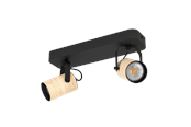 Lampy - EGLO CAYUCA reflektor GU10 2X250LM czarny/brązowy - 900437