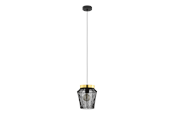Lampy - EGLO ESCANDIDOS LAMPA WISZĄCA E27 Ø220 CZARNY/MOSIĄDZ - 99806