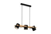 Lampy - EGLO Stars of Light HORNWOOD lampa stołowa 3L czarny/drewno - 43045