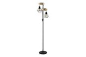 Lampy - EGLO Stars of Light TOWNSHEND 5 lampa podłogowa 2L czarny/drewno - 43137