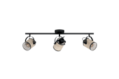 Lampy - EGLO RUSCOMB LISTWA SPOT 3L E27 CZARNY/NATURFLET - 43495