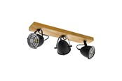 Lampy - EGLO GATEBECK LISTWA SPOT 3XE14 DREWNO/CZARNY - 49078