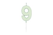 Zabawki - Globos Cake candle 4.5cm Pastel Mint no. 9 - 1199