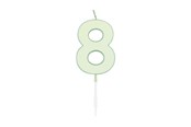 Zabawki - Globos Cake candle 4.5cm Pastel Mint no. 8 - 1198