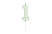 Zabawki - Globos Cake candle 4.5cm Pastel Mint no. 1 - 1191