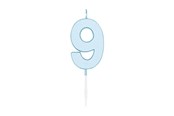 Zabawki - Globos Cake candle 4.5cm Pastel Blue no. 9 - 1189