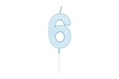 Zabawki - Globos Cake candle 4.5cm Pastel Blue no. 6 - 1186