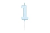 Zabawki - Globos Cake candle 4.5cm Pastel Blue no. 1 - 1181