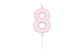 Zabawki - Globos Cake candle 4.5cm Pastel Pink no. 8 - 1118
