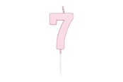 Zabawki - Globos Cake candle 4.5cm Pastel Pink no. 7 - 1117