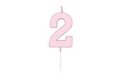 Zabawki - Globos Cake candle 4.5cm Pastel Pink no. 2 - 1112