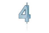 Zabawki - Globos Cake Candle 6cm Metallic Light Blue no. 4 - 1054