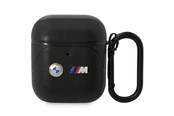 Telefon - Inne akcesoria - BMW BMA222PVTK AirPods 1/2 cover black/black Leather Curved Line - 3666339089535