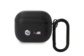 Telefon - Inne akcesoria - BMW BMA322PVTK AirPods 3 gen cover black/black Leather Curved Line - 3666339089559