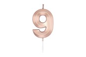 Zabawki - Globos Cake Candle 6cm Metallic Rose Gold no. 9 - 1039