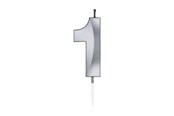 Zabawki - Globos Cake Candle 6cm Metallic Silver no.1 - 1021