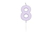 Zabawki - Globos Cake candle 4.5cm Pastel Lilac no. 8 - 1218