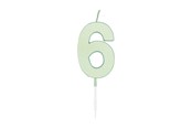 Zabawki - Globos Cake candle 4.5cm Pastel Mint no. 6 - 1196