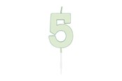 Zabawki - Globos Cake candle 4.5cm Pastel Mint no. 5 - 1195