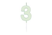 Zabawki - Globos Cake candle 4.5cm Pastel Mint no. 3 - 1193