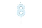 Zabawki - Globos Cake candle 4.5cm Pastel Blue no. 8 - 1188